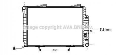 Радиатор охлаждения двигателя MB W202(C) MT/AT +AC 96- AVA COOLING MSA2174 (фото 1)