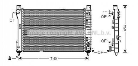 Радіатор охолодження двигуна W203(C) MT/AT +/-AC 00-02 AVA COOLING MSA2286 (фото 1)