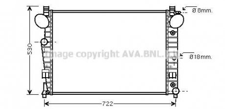 Радиатор охлаждения MERCEDES S-CLASS W220 (98-) AVA COOLING MSA2308 (фото 1)