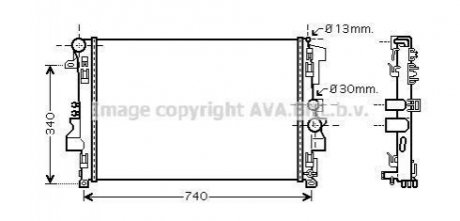 Радиатор охлаждения MERCEDES VITO II W639 (03-) AVA COOLING MSA2356 (фото 1)