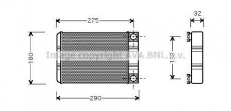 Радіатор обігрівача MERCEDES C-CLASS W 203 (00-) (вир-во) AVA COOLING MSA6312 (фото 1)