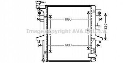 Радіатор охолодження MITSUBISHI L 200 (06-) 2.5 D механіка (вир-во) AVA COOLING MTA2202 (фото 1)