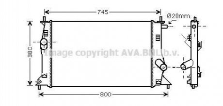 Радіатор охолодження MAZDA 5 (05-) (вир-во) AVA COOLING MZ2183 (фото 1)