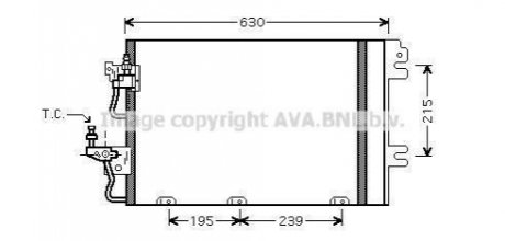 Конденсатор кондиционера OPEL ASTRA H (04-) 1.4-1.8i AVA COOLING OL5366D (фото 1)