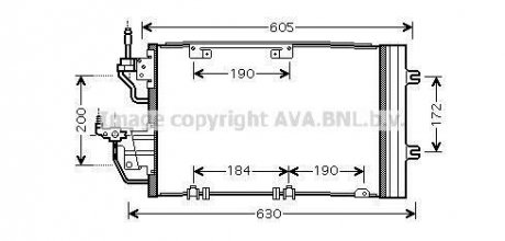 Конденсатор кондиціонера OPEL ASTRA (2004) (вир-во) AVA COOLING OL5454D (фото 1)