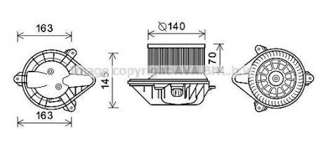 Електродвигун Vivaro + /+ AC 09/00- AVA COOLING OL8624 (фото 1)