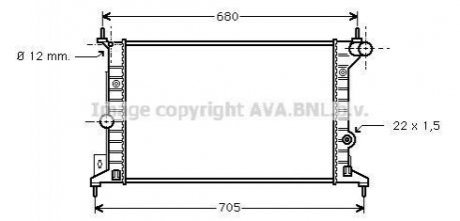 Радиатор охлаждения двигателя VECTRA B 16/18/20 MT -AC AVA COOLING OLA2242 (фото 1)