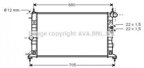 Радиатор охлаждения двигателя VECTRA B MT 95-02 AVA COOLING OLA2244 (фото 1)