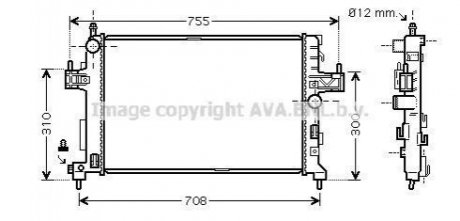 Радіатор охолодження двигуна CORSAC 13/7CDTi MT/AT 03- AVA COOLING OLA2380 (фото 1)