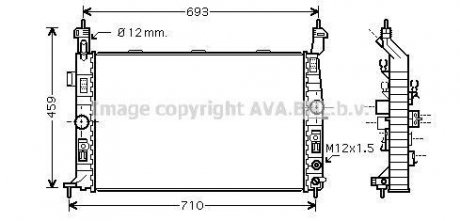 Радиатор охлаждения двигателя OPEL Meriva 03- AVA COOLING OLA2431 (фото 1)