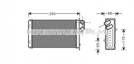 Радіатор обігрівача P405/P406 ALL MT/AT 87-99 AVA COOLING PE6100 (фото 1)