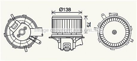 CITROEN вентилятор салону Jumper, Fiat Ducato, Peugeot Boxer 06- AVA COOLING PE8406 (фото 1)