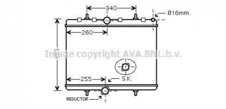 Радіатор охолодження двигуна C8/807/JUMPY/EXP D MT 06- AVA COOLING PEA2314 (фото 1)