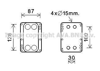 Радіатор масляний Nissan/Opel/Renault (вир-во) AVA COOLING RT3631 (фото 1)