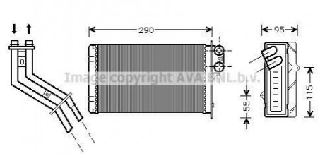 Радіатор обігрівача RENAULT SCENIC I (96-) (вир-во) AVA COOLING RT6227 (фото 1)