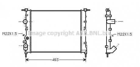 RENAULT Радиатор охолодження MEGANE 1.4-1.6 95- AVA COOLING RTA2197 (фото 1)