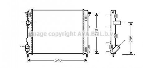 Радиатор охолодження DACIA LOGAN I 1.4/1.6 (вир-во) AVA COOLING RTA2269 (фото 1)