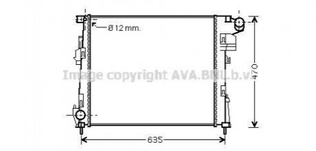 Радіатор охолодження NISSAN; OPEL; RENAULT (вир-во) AVA COOLING RTA2427 (фото 1)