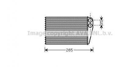 Радіатор обігрівача RENAULT GRAND SCENIC (2003) (вир-во) AVA COOLING RTA6354 (фото 1)