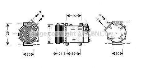 Компресор кондиціонера DACIA LOGAN (2005)/ RENAULT MEGANE (1996) (вир-во) AVA COOLING RTAK281 (фото 1)