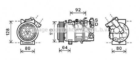 Компресор RENAULT MEGANE 2.0i/SCENIC 1.9DCi AVA COOLING RTAK492 (фото 1)