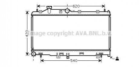 Радіатор охолодження двигуна LEGACY4/OUTB 20/25 MT 03- AVA COOLING SU2065 (фото 1)