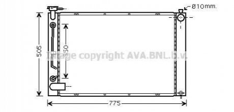 Радиатор охолодження LEXUS RXII 330 (вир-во) AVA COOLING TO2343 (фото 1)