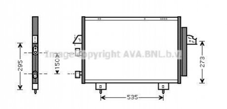 Конденсатор кондиціонера TOYOTA RAV 4 II (00-) (вир-во) AVA COOLING TO5281D (фото 1)