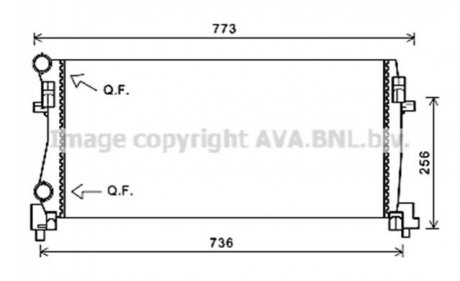 Радиатор Golf VII 2.0 TDi*04/12- (VW2344) AVA COOLING VNA2344 (фото 1)