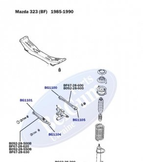 Сайлентблок поперечного важеля задньої підвіски наружный Mazda 323 BELGUM PARTS BG1104 (фото 1)