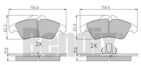 КОЛОДКИ ТОРМОЗНЫЕ MERCEDES SPRINTER 95> 901-905 ПЕРЕД Bendix 510270 (фото 1)