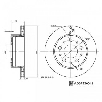 Гальмівний диск BLUE PRINT ADBP430041 (фото 1)