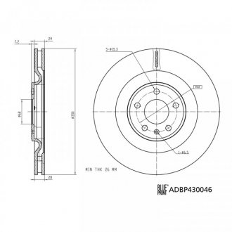 Гальмівний диск BLUE PRINT ADBP430046 (фото 1)