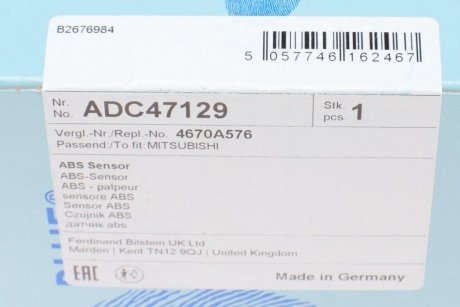 Датчик ABS BLUE PRINT ADC47129 (фото 1)