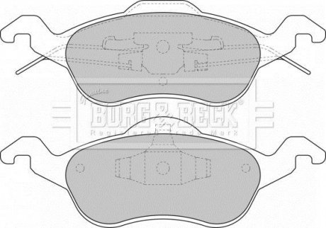 Гальмівні колодки, дискове гальмо (набір) BORG & BECK BBP1602 (фото 1)
