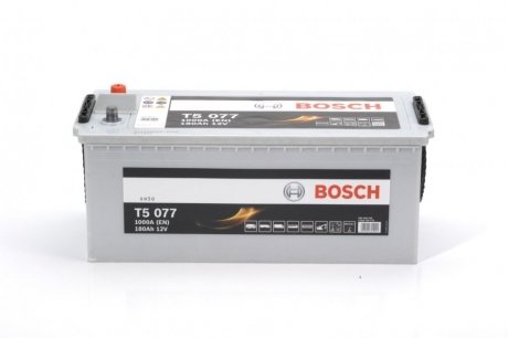 Акумулятор 180Ah-12v (T5077) (513x223x223),полярність зворотна (3),EN1000 BOSCH 0 092 T50 770 (фото 1)