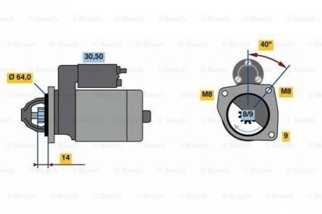 Стартер BOSCH 0 986 019 301 (фото 1)