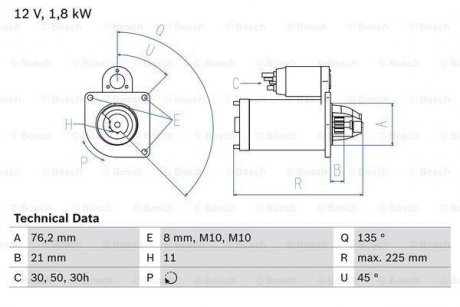 Стартер BOSCH 0986022581 (фото 1)