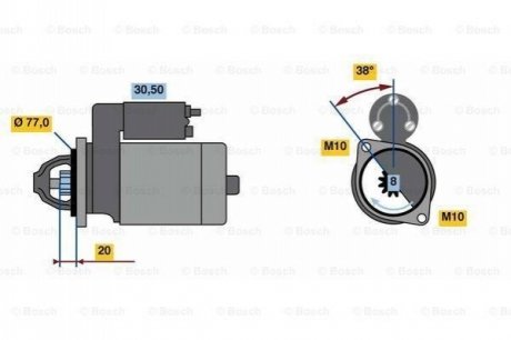 Стартер BOSCH 0986022780 (фото 1)