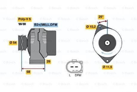 Генератор BOSCH 0986044490 (фото 1)