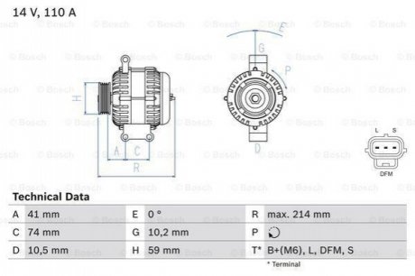 Генератор BOSCH 0986045370 (фото 1)