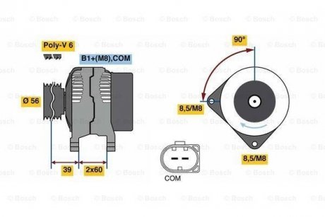 Генератор BOSCH 0986080090 (фото 1)