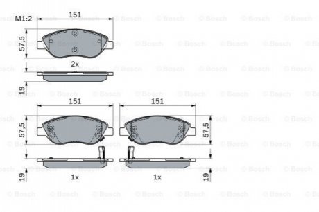 Гальмівні колодки, дискові BOSCH 0986424042 (фото 1)