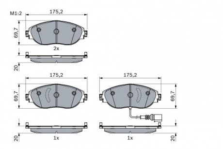 Гальмівні колодки, дискові BOSCH 0986424285 (фото 1)