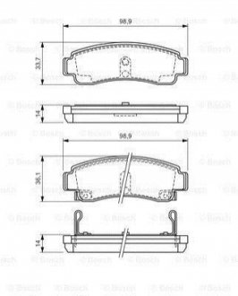 NISSAN К-т гальмівних колодок задн.Sunny BOSCH 0986424299 (фото 1)