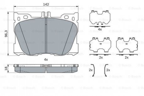 KLOCKI HAM. DB P. C238/C253/C257/W213/X253 2,0-3,5 4-MATIC 15- BOSCH 0986424335 (фото 1)