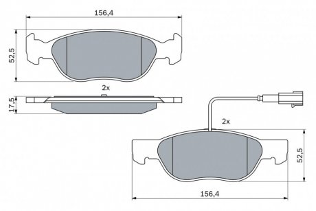 Гальмівні колодки, дискові BOSCH 0 986 424 362 (фото 1)