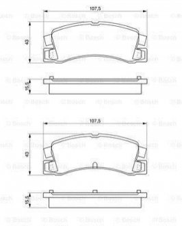 Гальмівні колодки, дискові BOSCH 0 986 424 383 (фото 1)