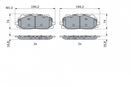 Гальмівні колодки, дискові BOSCH 0986424429 (фото 1)