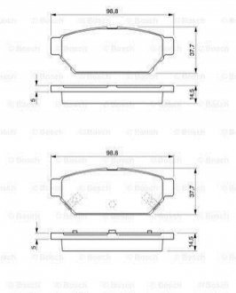 MITSUBISHI гальмівні колодки задн.Carisma 95- BOSCH 0986424464 (фото 1)